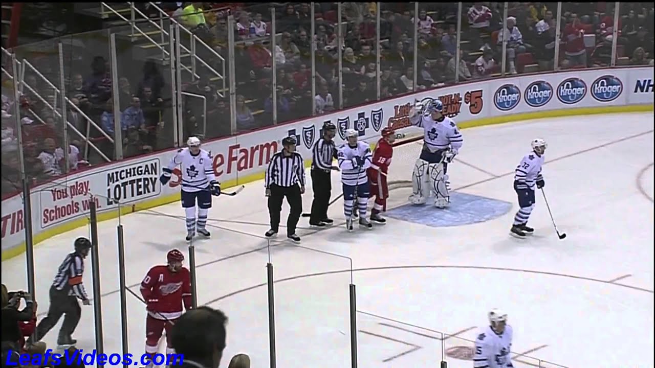 TOR 3 @ DET 6 - Dion Phaneuf Hit - 101001