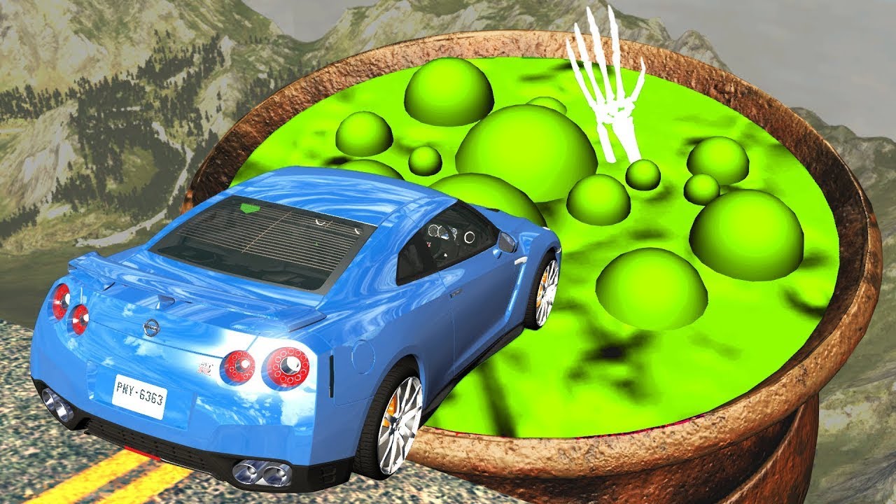 Безумные Прыжки через Котёл Ведьмы с ЗЕЛЁНЫМ ЗЕЛЬЕМ BeamNG Drive Челлендж!