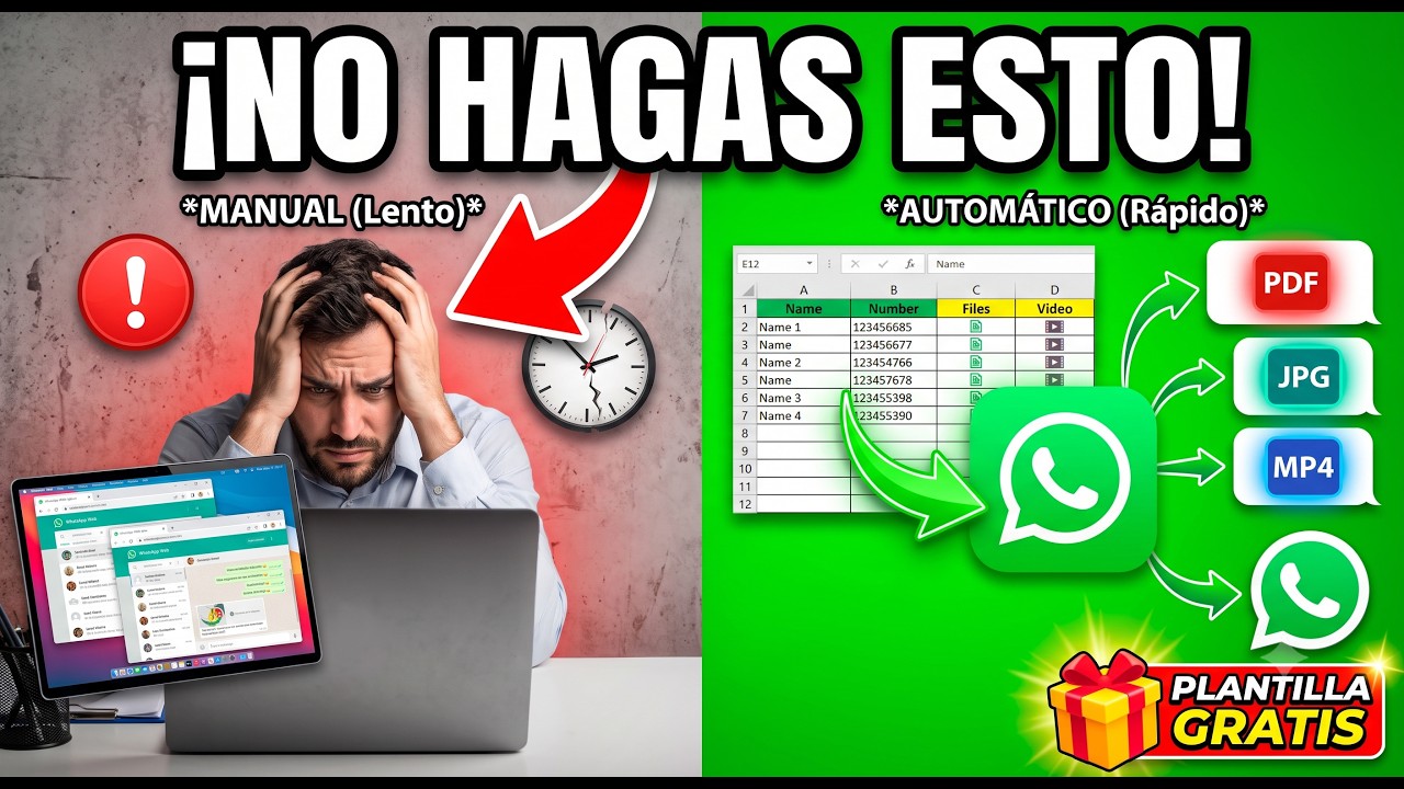 Como Enviar WhatsApp Masivo con fotos, videos y pdfs desde Excel en 2024 - Plantilla Gratuita
