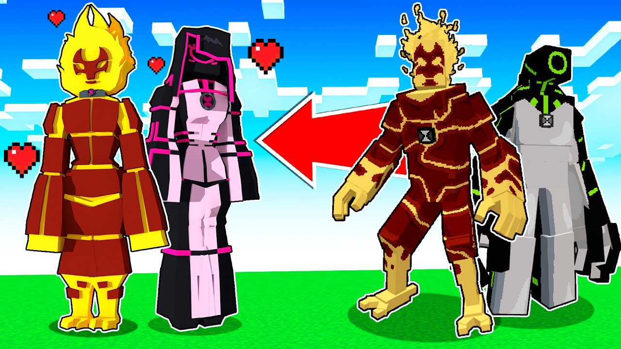 ALIENS DO BEN 10 VIRARAM MENINAS NO MINECRAFT
