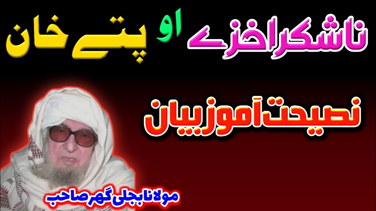عورتوں کی ناشکری اور پتے خان | مولانا بجلی گھر صاحب پشتو نصیحت آموز بیان 