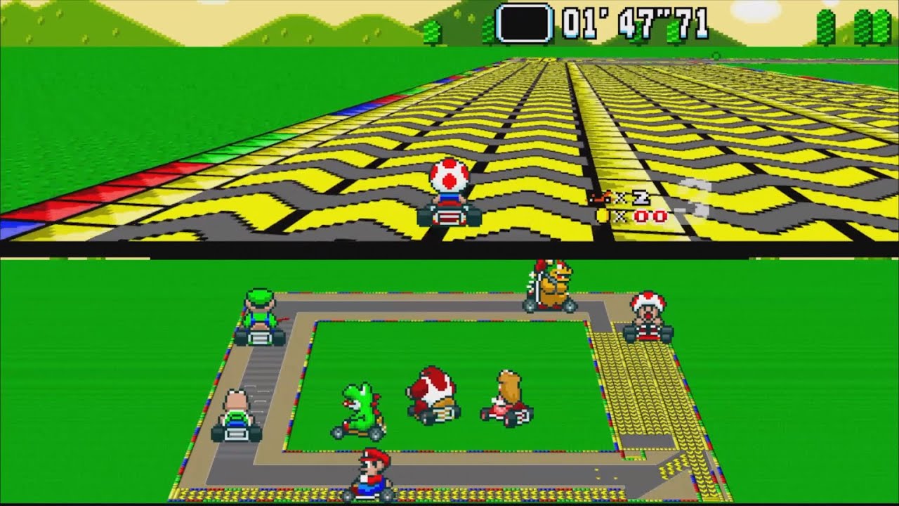 Super Mario Kart Hack: Limited 20 EX STANDARD MODE / in HD 16:9 / SNES / bsnes