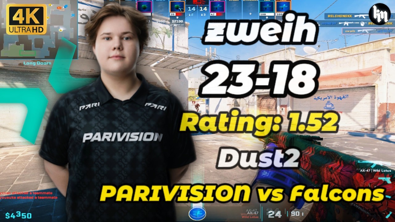 zweih (23-18) PARIVISION vs Falcons (Dust2) | PGL Cluj-Napoca 2026 #cs2 #PARIVISION #zweih