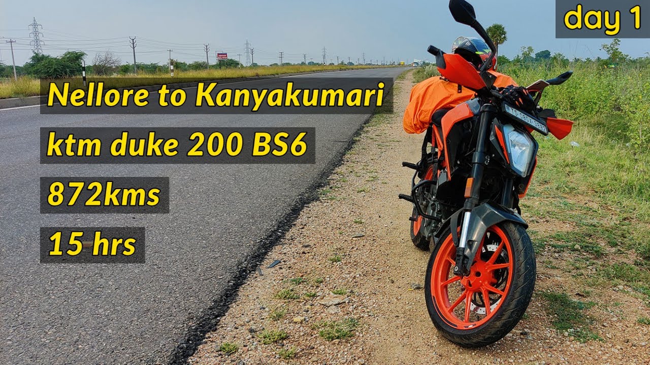 Nellore to Kanyakumari Nonstop ride | Duke 200 bs6 | 900kms | Telugu motovlogs | JustRide with Vinay