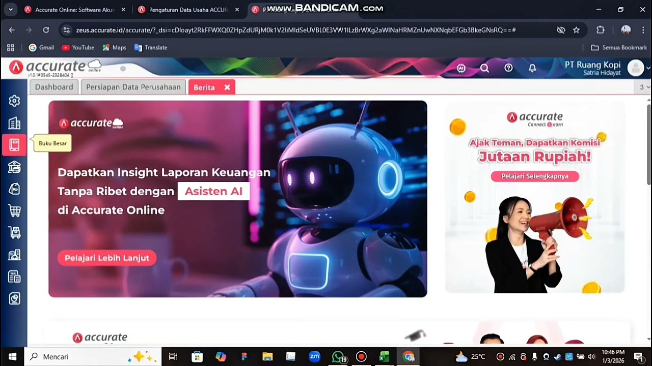 Penggunaan Accurate Online dalam pengolahan transaksi akuntansi pada PT Ruang Kopi