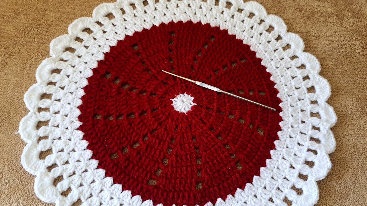 Thalposh ke desing  Crochet easy Thalposh  woolen rumal 😊 ♥️