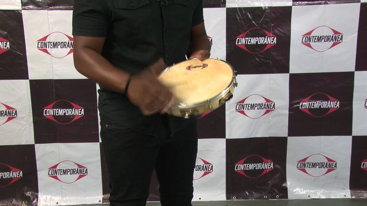 Pandeiro Contemporânea Madeira 10" pele couro