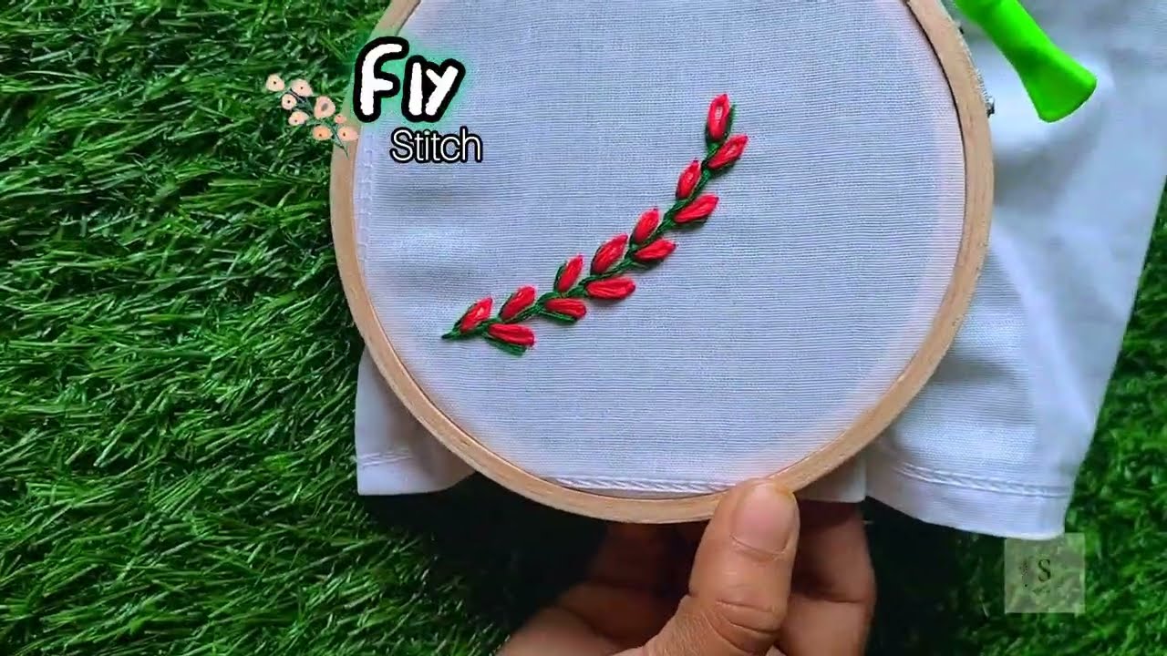 Fly stitch tutorial for beginners 🙂❤ #viral #viralvideo #handembroidery #embroidery #stitch 