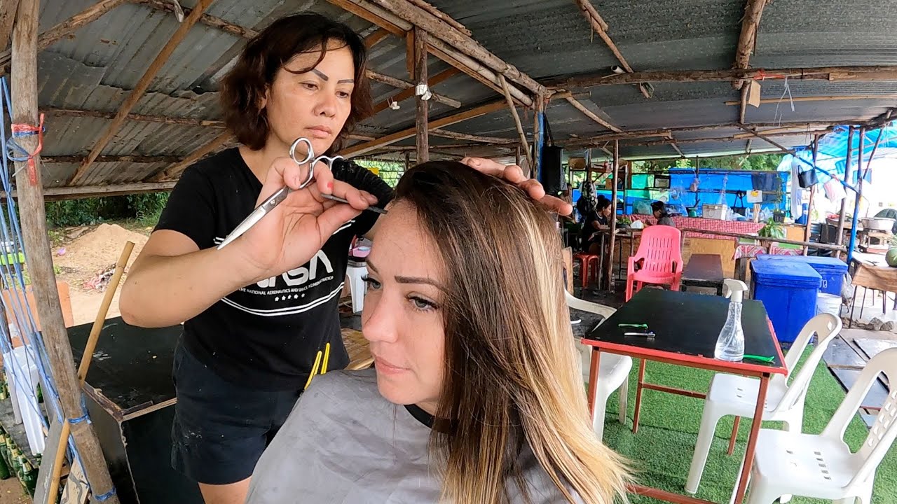 Corte de cabello callejero en Tailandia 🇹🇭 *Solo 1 dólar*