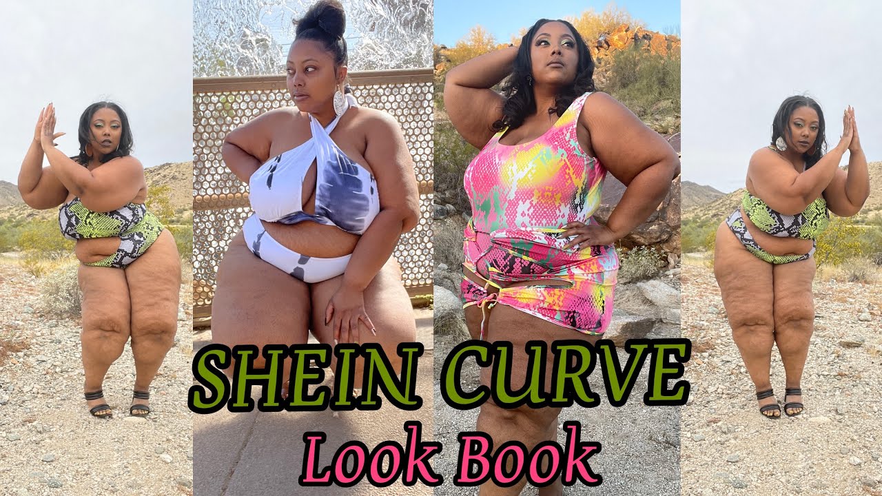Shein Curve Snake Swimwear Lookbook 1Model 3Swim and Many Poses