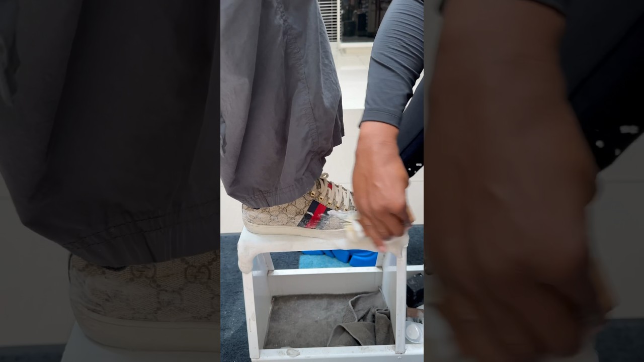How to clean Gucci sneakers and make them look new , using #Ebkicks #gucci