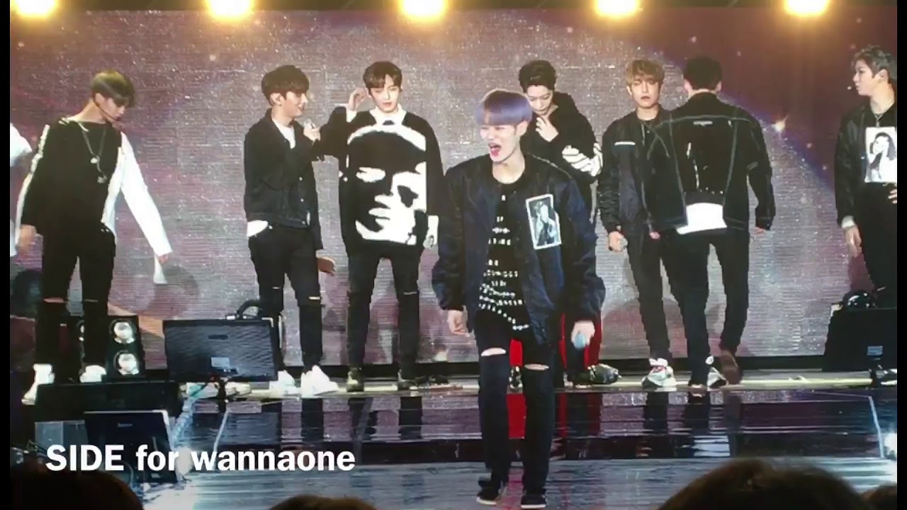 171224 워너원 부산팬콘 막콘 청팀 벌칙 지압 슬리퍼 런웨이 전광판ver