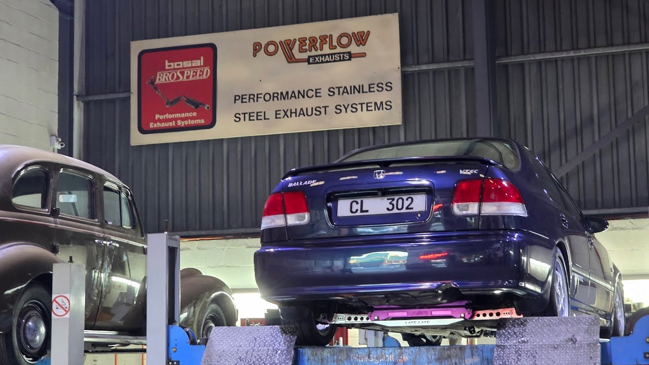 Installing a BIGGER EXHAUST at Powerflow Bellville – B20 VTEC || Louder, Faster, Better! 🔊⚡