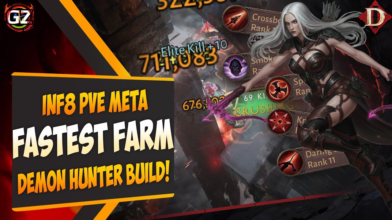 Demon Hunter NEW PvE SPEEDFARM Meta – Fastest OP Builds | Inferno 8 SETUP | Diablo Immortal