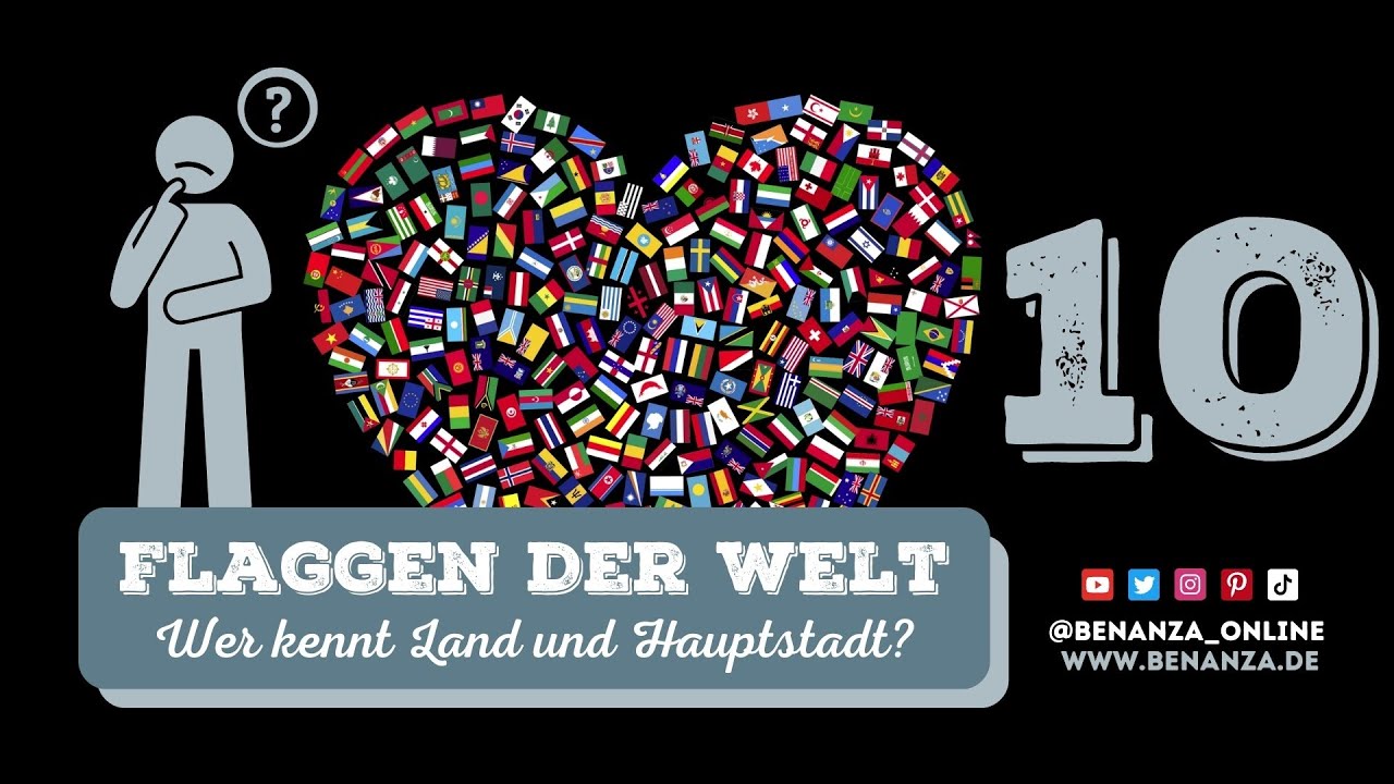 Flaggen Quiz | 20 Länder aus aller Welt | Flag Friday - Folge 10 | Wer kennt Land und Hauptstadt?
