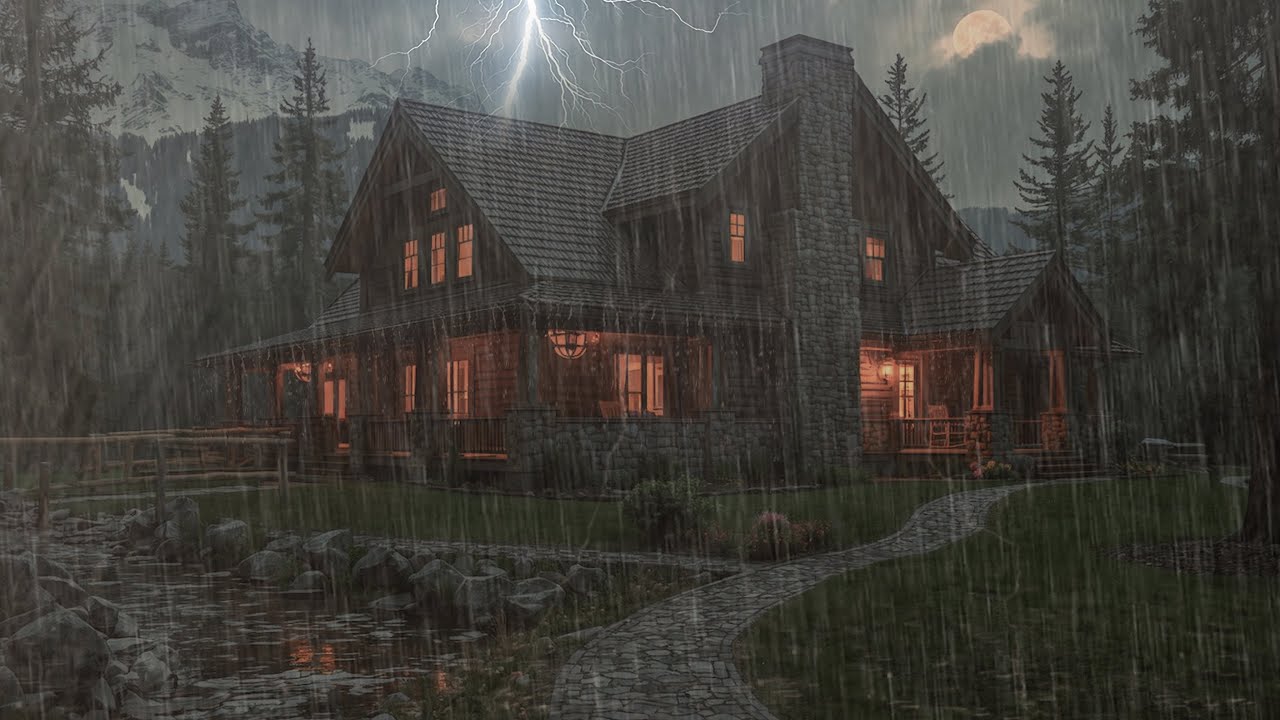 Heavy Rain & Thunder Sounds for Sleeping Fast 🌙 Deep Sleep & Relax All Night