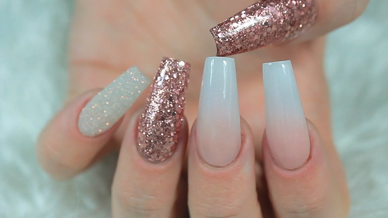BABY BOOMER ROSE GOLD ACRYLIC NAILS