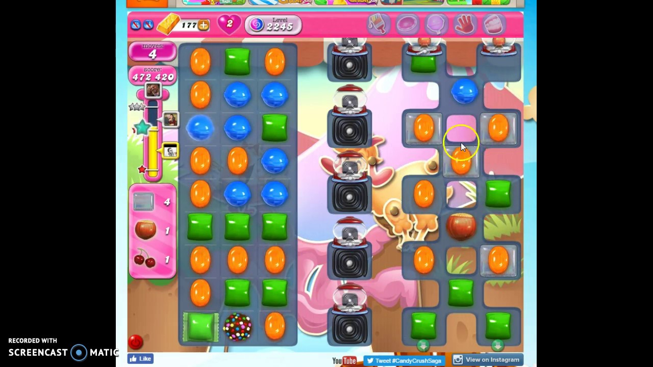 Candy Crush Level 2245 help w/audio tips, hints, tricks
