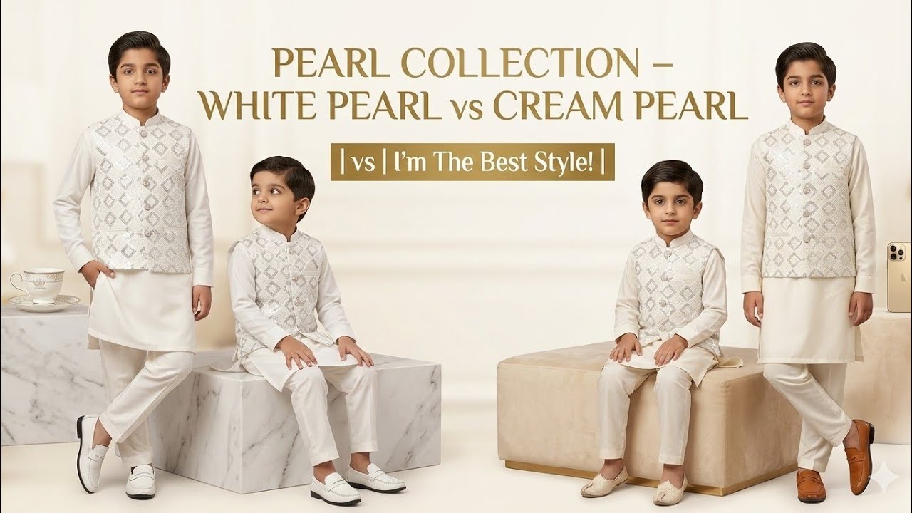 Pearl Collection 🤍 – Pearl White & Pearl CreamElegant & Premium Siblings Style!