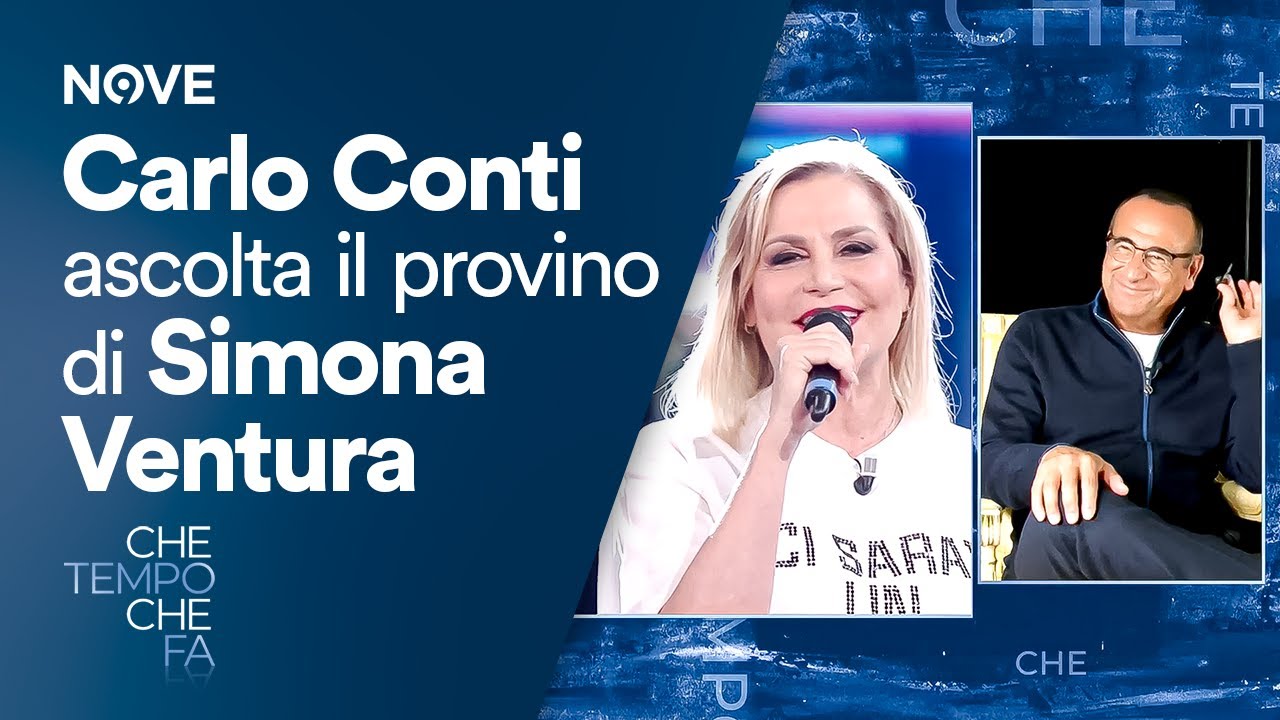 Carlo Conti ascolta il provino di Simona Ventura | Che tempo che fa