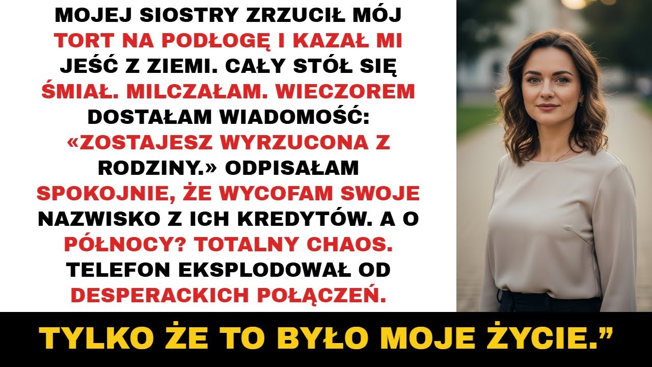 Syn mojej siostry rzucił mój tort na podłogę i kazał mi jeść z ziemi a zaraz po tym w końcu zrobiłam