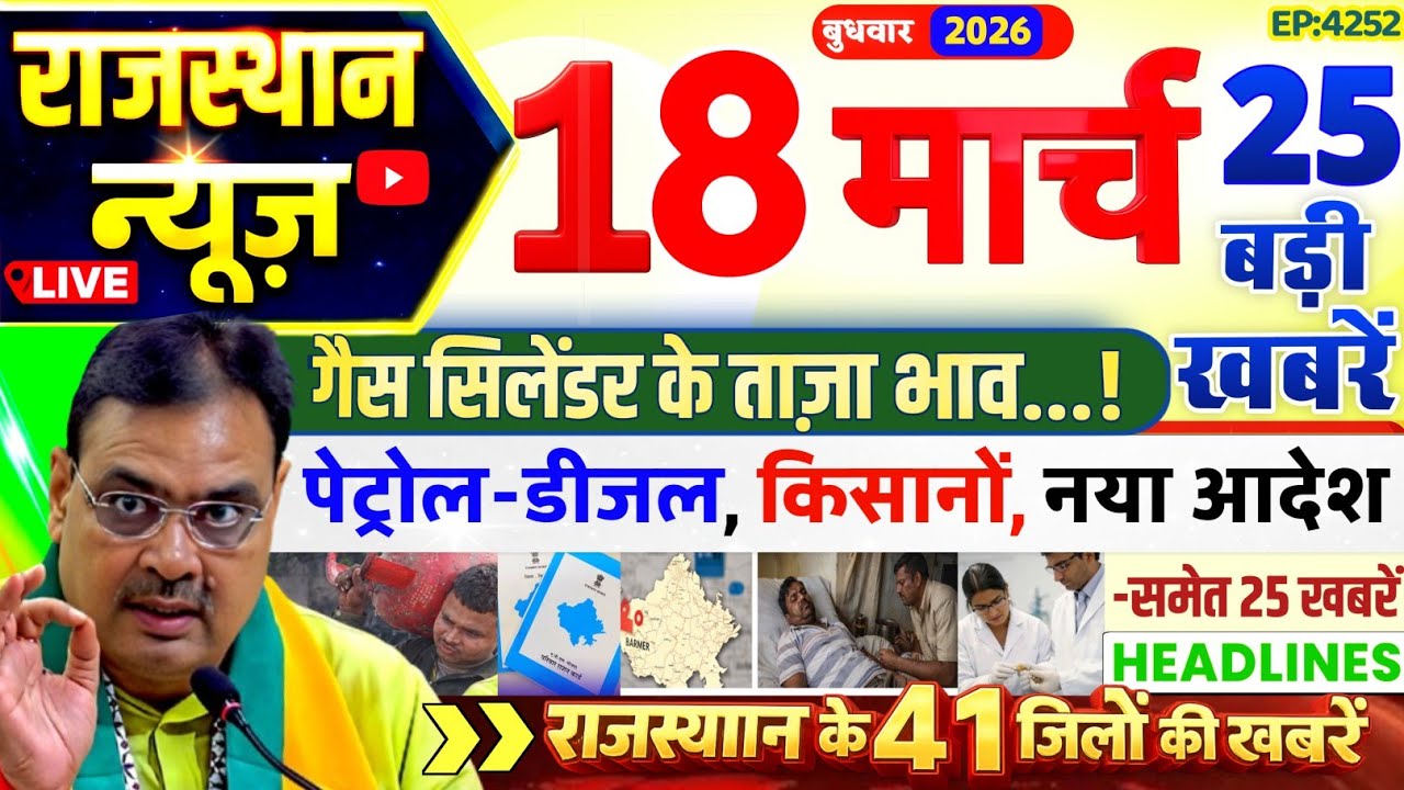 Rajasthan Today News | 16 मार्च 2026 | राजस्थान आज के मुख्य समाचार | Rajsthan News