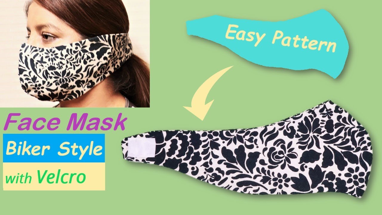 How to Make Face Mask at Home | DIY Face Mask Easy Biker Type With Velcro | Simple Pattern |  #68