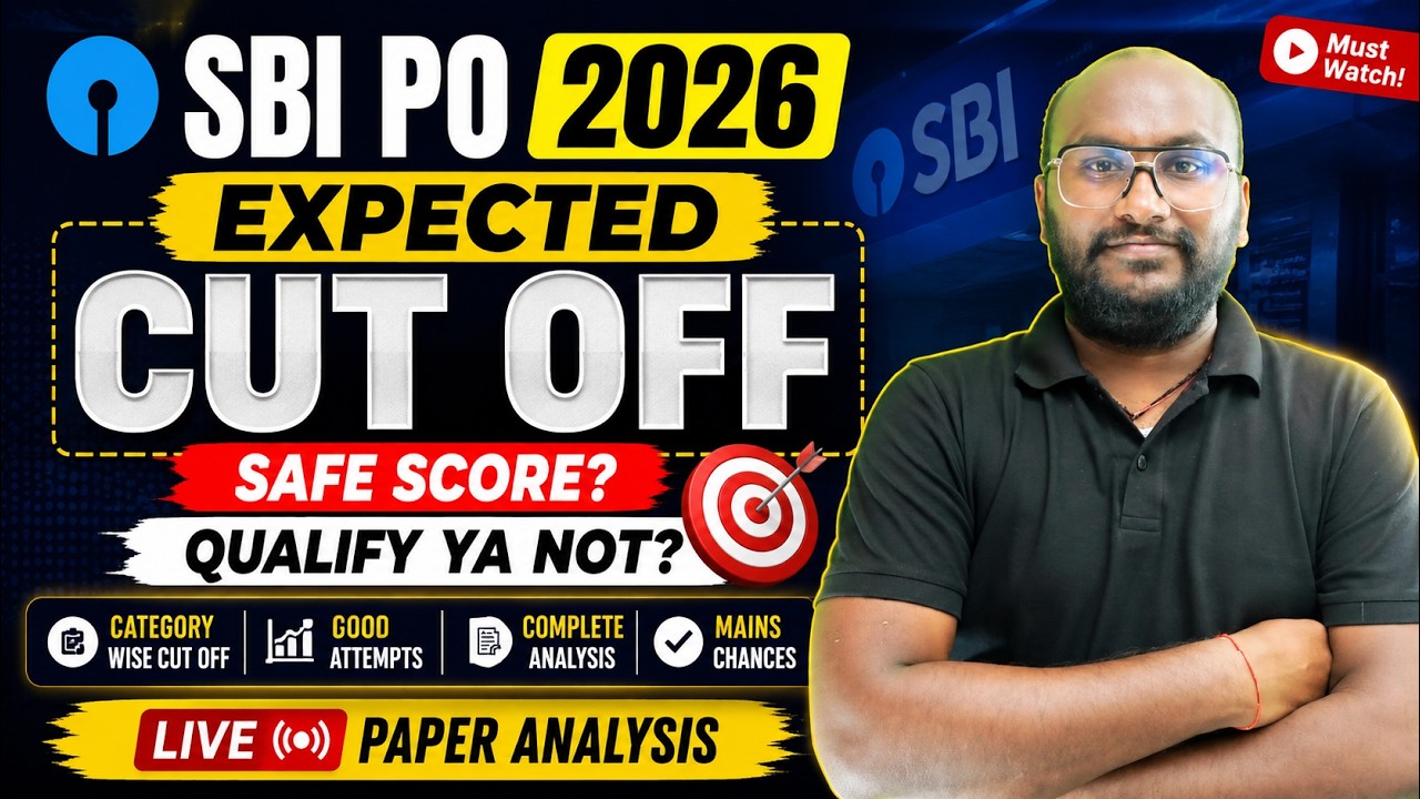 SBI PO 2026 Expected Cut Off 🔥 | Safe Score, Good Attempts & Complete Paper Analysis | SBI PO #sbipo