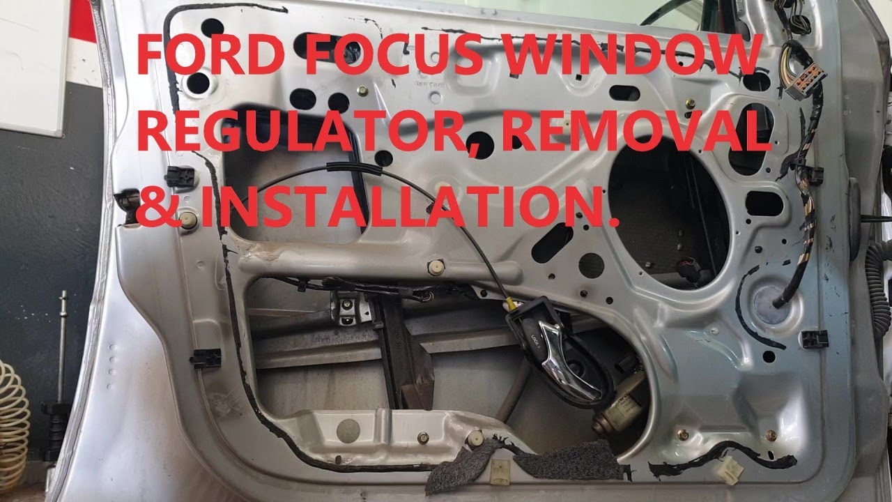 Ford Focus sedan front window regulator removal and install