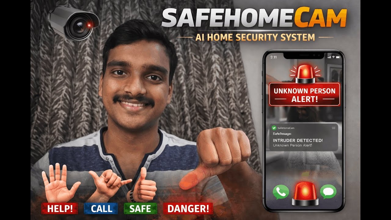 SafeHomeCam 🔐 | AI-Based Home Security System using Face & Gesture Recognition