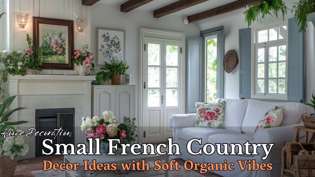 Small French Country Home: Vintage Floral Country Cottage Decor with Soft Organic Touches