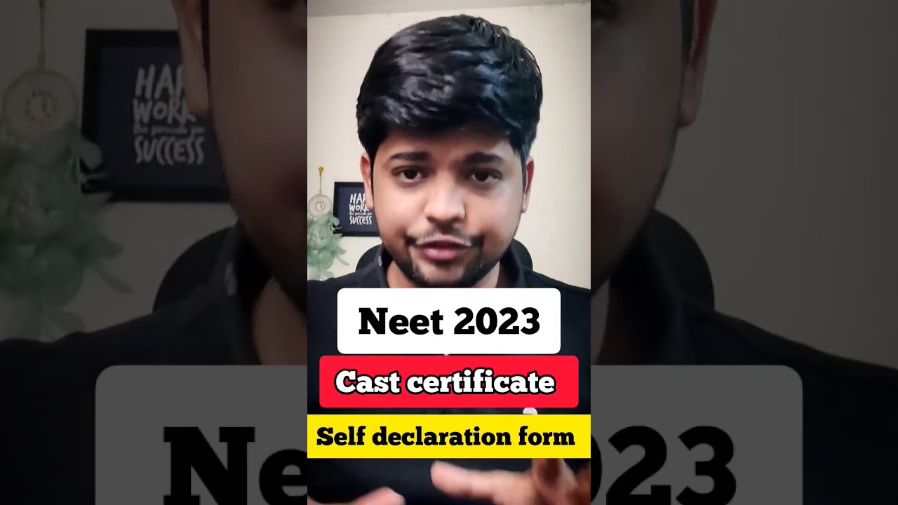 NEET 2023 Application Form - Cast certificate & Self declaration - EWS, OBC, Sc/ST ! #neet2023