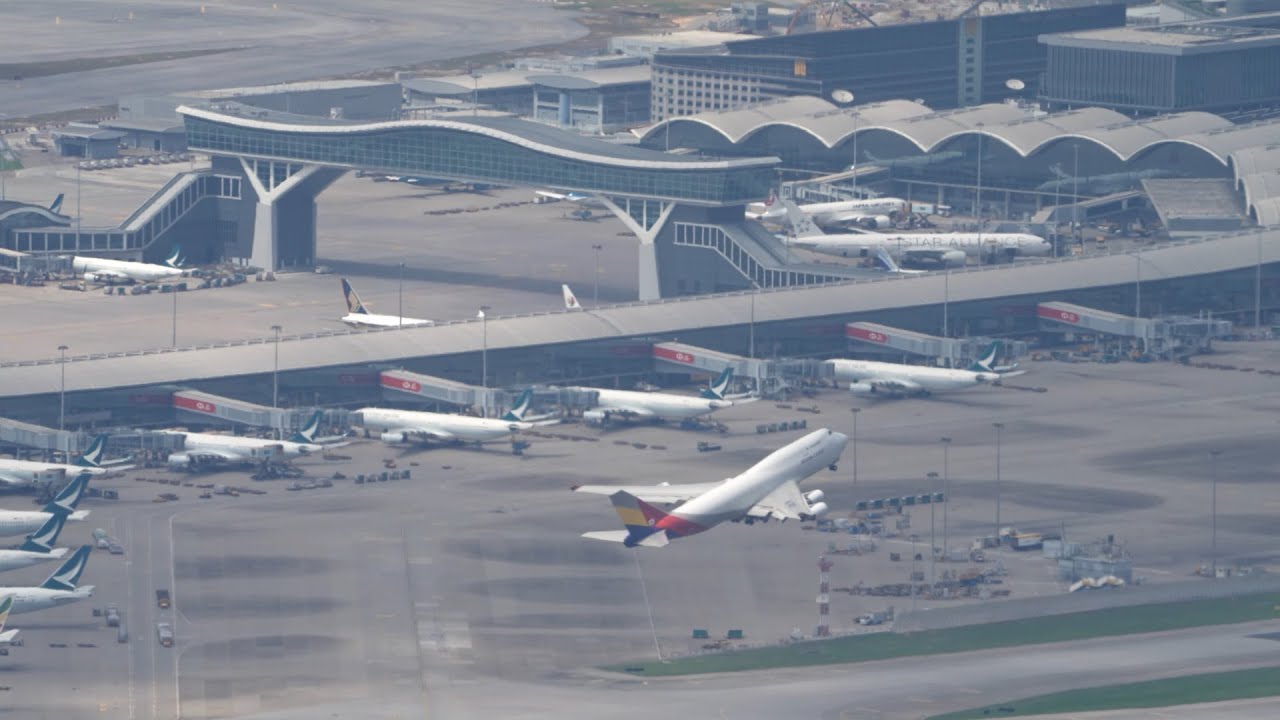 Hong Kong Airport Best Spotting View Point with Air Traffic Control Heavy Jets 香港機場