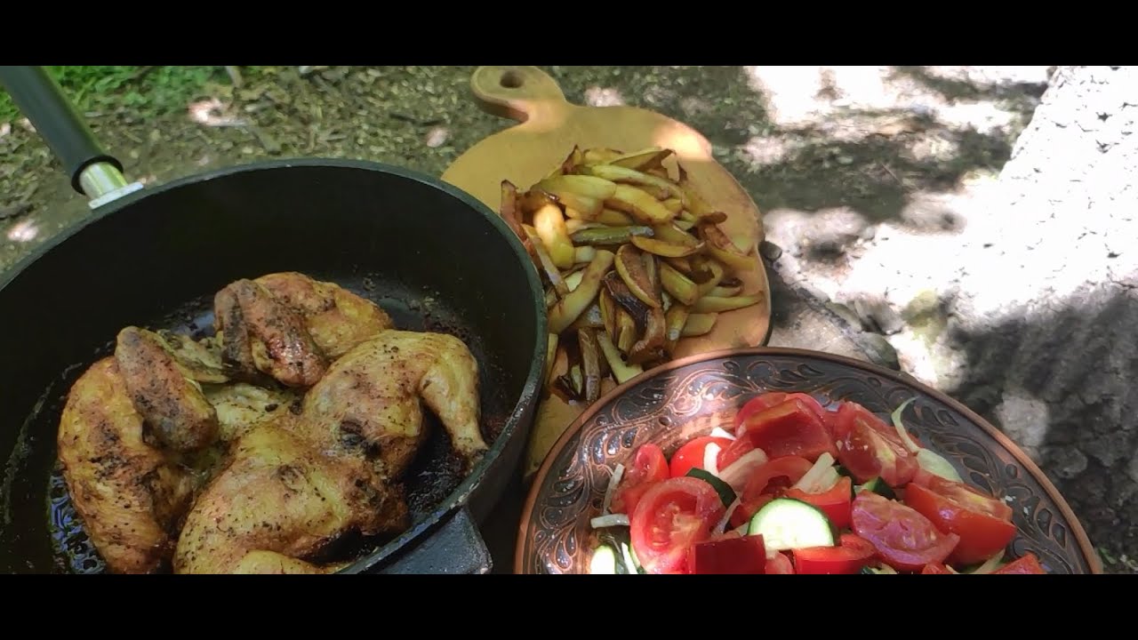 Relaxing Forest Cooking – Fried Chicken/ Расслабляющая лесная кулинария – Жареная Курица