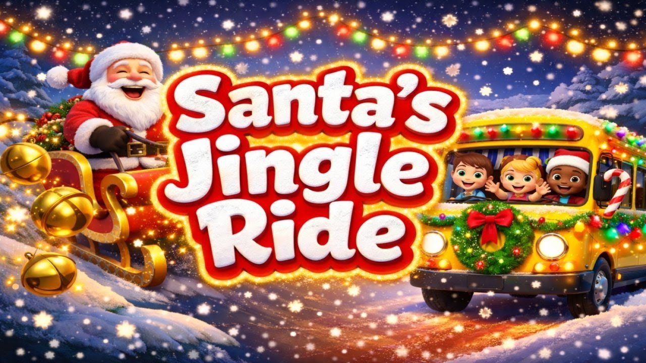 Santa’s Jingle Ride 🎅🚌 Jingle Bells & Wheels on the Bus Christmas Songs