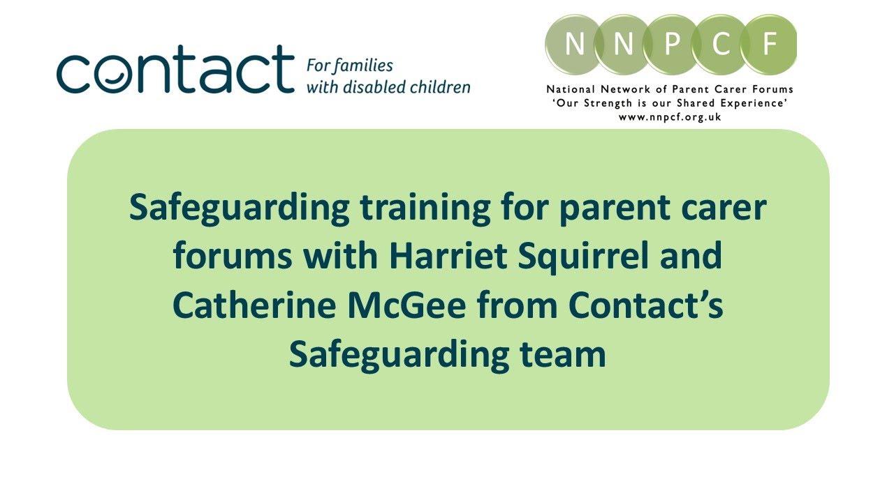 Safeguarding training for parent carer forums