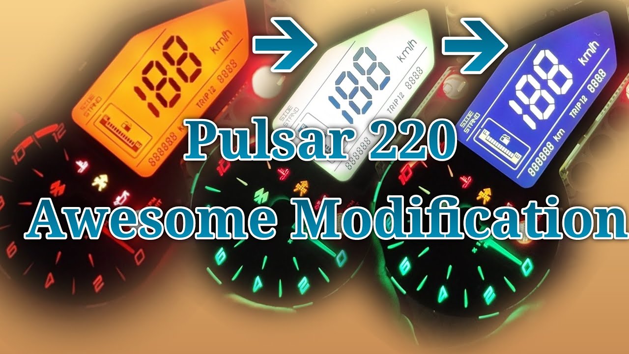 Pulsar 220 Legend Bike's Meter Modification with Green Red & Dark Theme
