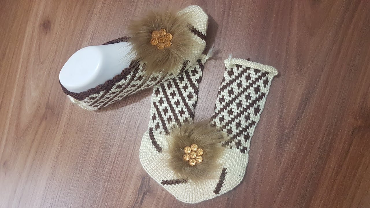 Yeni Otantik Desen Tunus İşi Tasarım Patik / Yeni Çeyizlik Tunus işi Patik / Yeni Tunus İşi Patikler