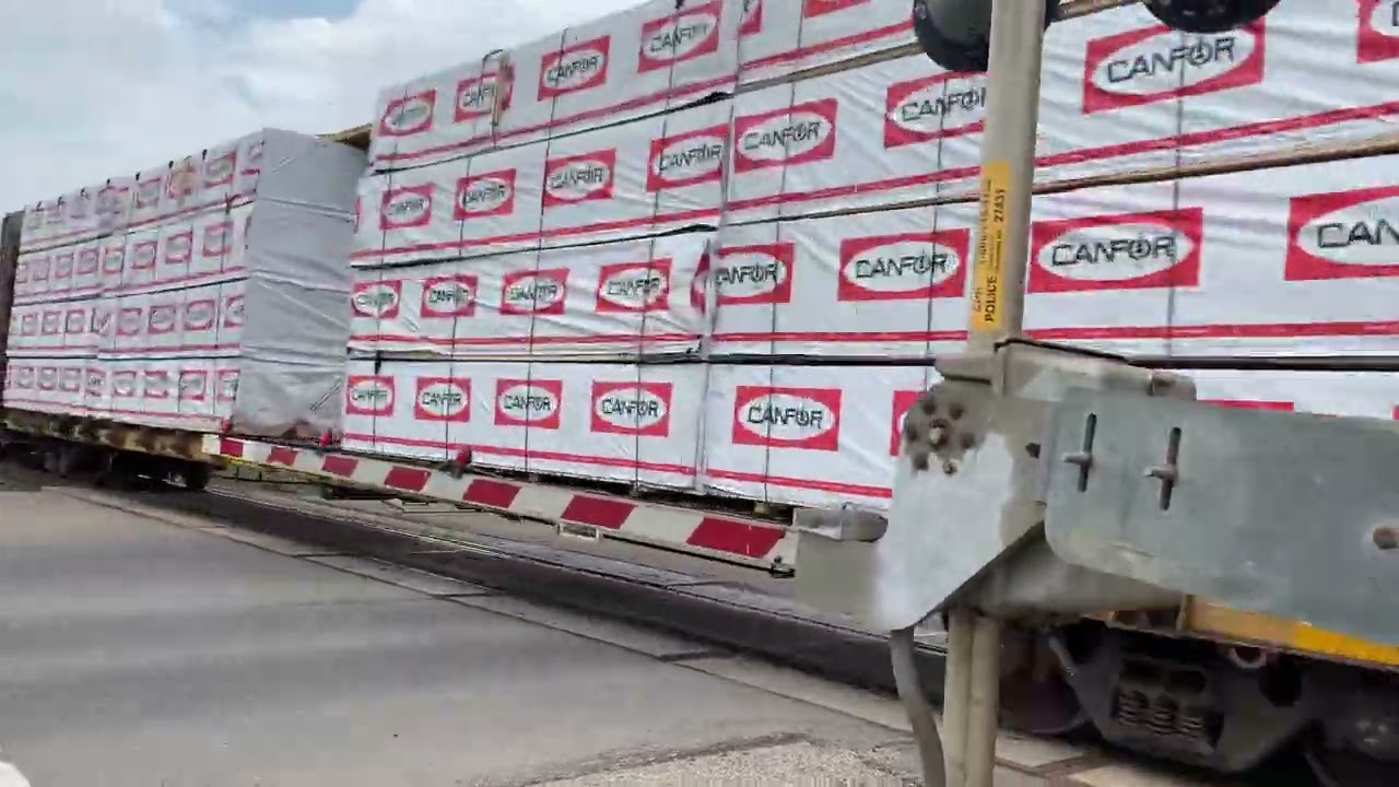 Cp train in airdrie Canadian pacifics hydrogen powered locomotive on the end
