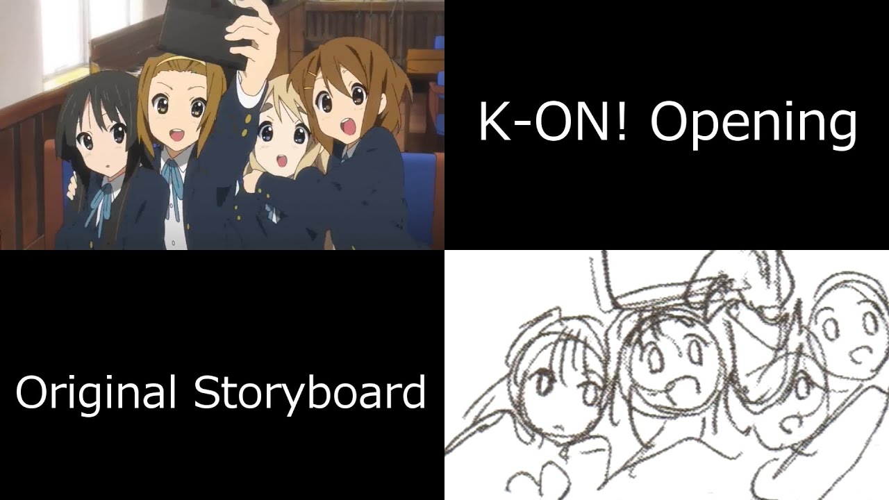 k-on! Opening『 Cagayake GIRLS 』Storyboard Сравнение