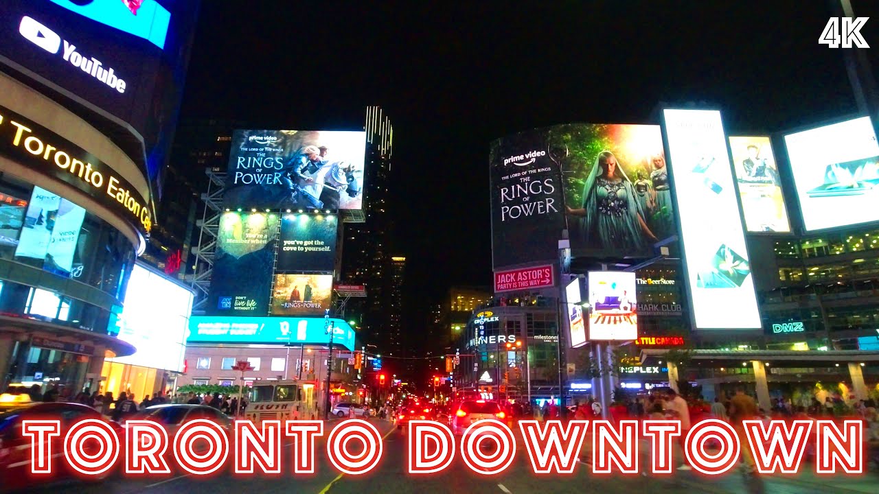 Toronto Downtown, Driving Yonge Street on Friday Night