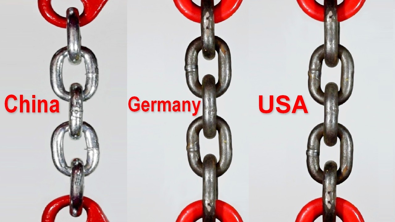 HYDRAULIC PRESS AGAINST CHAINS
