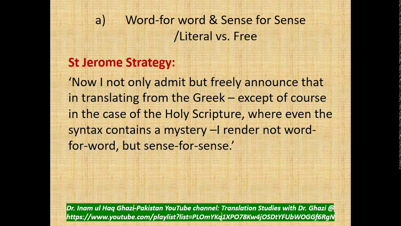 Translation Theory ؓ Before 20th Century