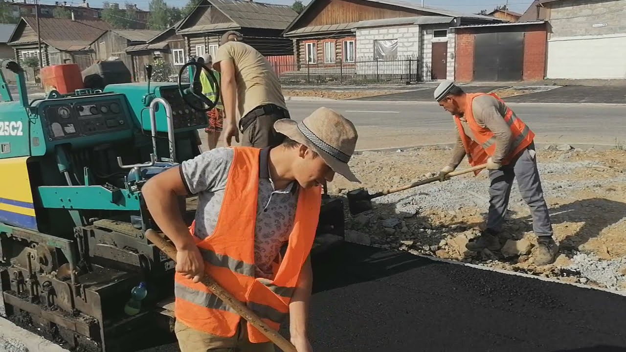 CRAZY WORK Asphalt in Russia,hanta,асфальтирование дорог в россии,ロシアのアスファルト