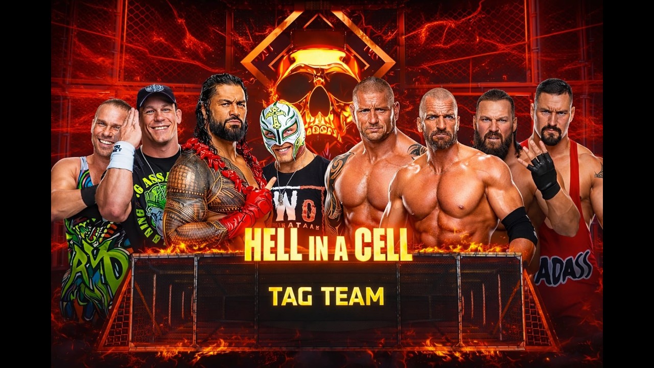 🔴FULL MATCH - Team John Cena vs Team  Triple H 4v4 Tag Team Match Elimination Match : WWE2K25