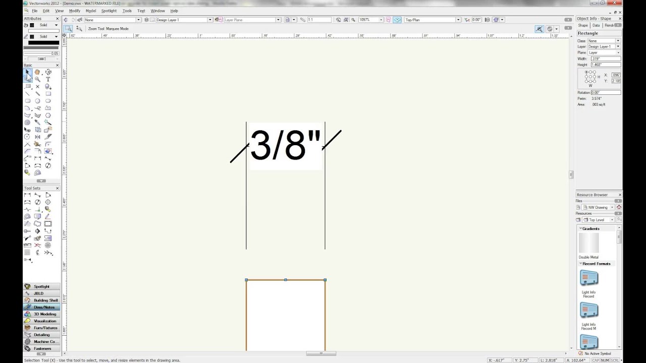 Creating Linear Dimensions in Vectorworks 2013