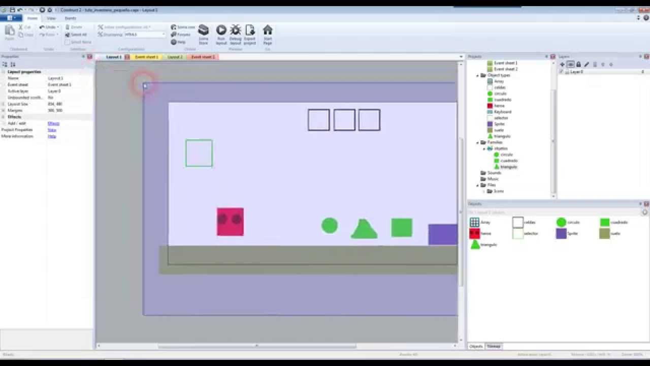 Tutorial Construct 2, como crear inventario con array, para principiantes.