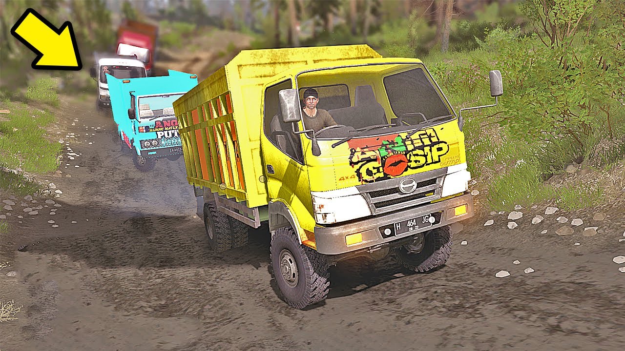Truk Umplung Menang di tanjakan!! Challenges Truck di Tanjakan Terjal - Spintires mudrunner