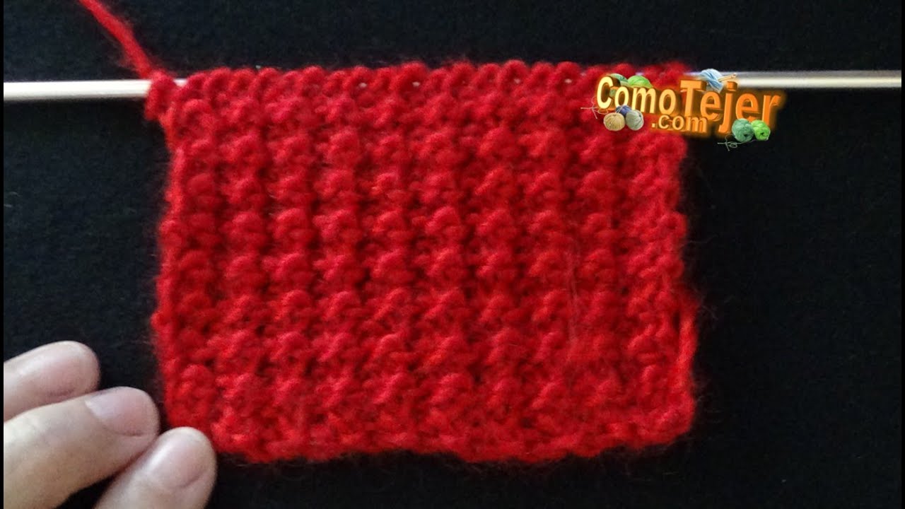 Cómo Tejer Este Bonito Punto Sólo 2 Vueltas. Principiantes. Easy Knit Stitch Patterns 2 agujas (978)