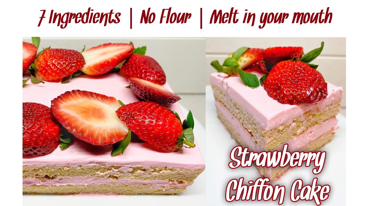 No Flour Strawberry Cream Cheese Chiffon Cake
